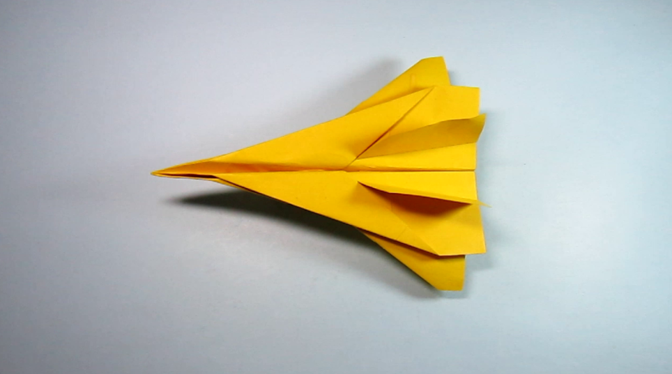 4分钟折一架f15喷气式战斗机,简单的折纸飞机大全