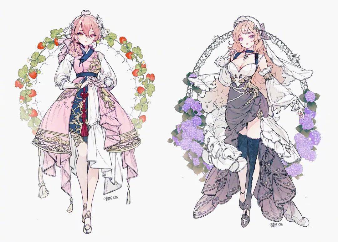 太萝莉了动漫少女华丽礼服服饰设计素材分享