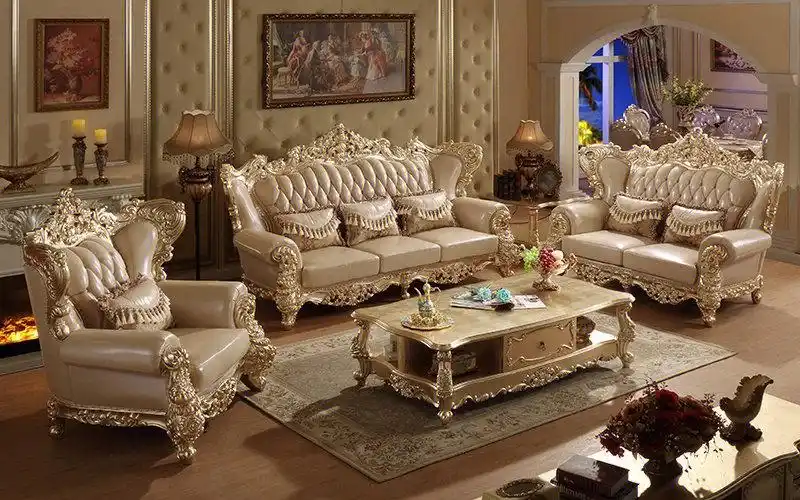 欧式真皮沙发香槟金系列