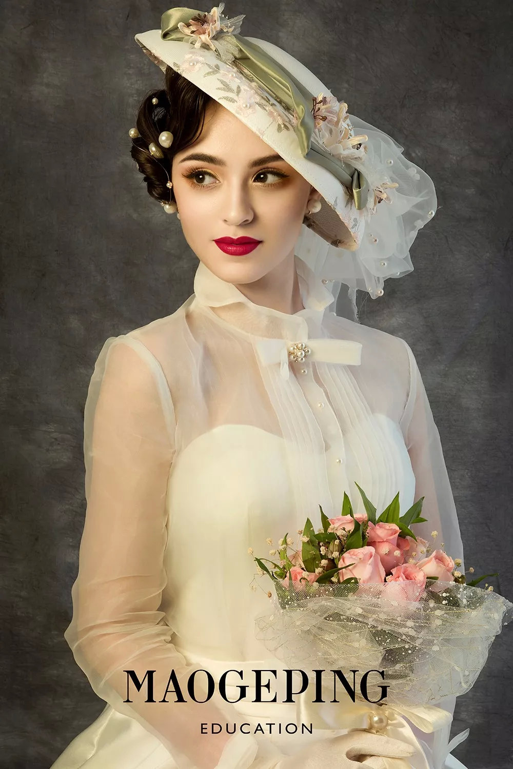 复古新娘,如古典画作中出走的佳-北京毛戈平学校