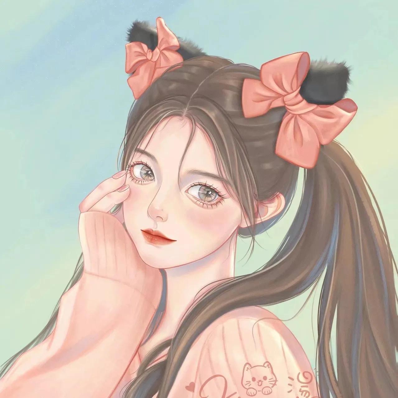 手绘头像超级好看的手绘女生头像简约而漂亮