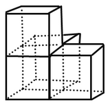 由若干个边长为1cm的正方体堆积成一个立体图形,从三个方向看这个立体