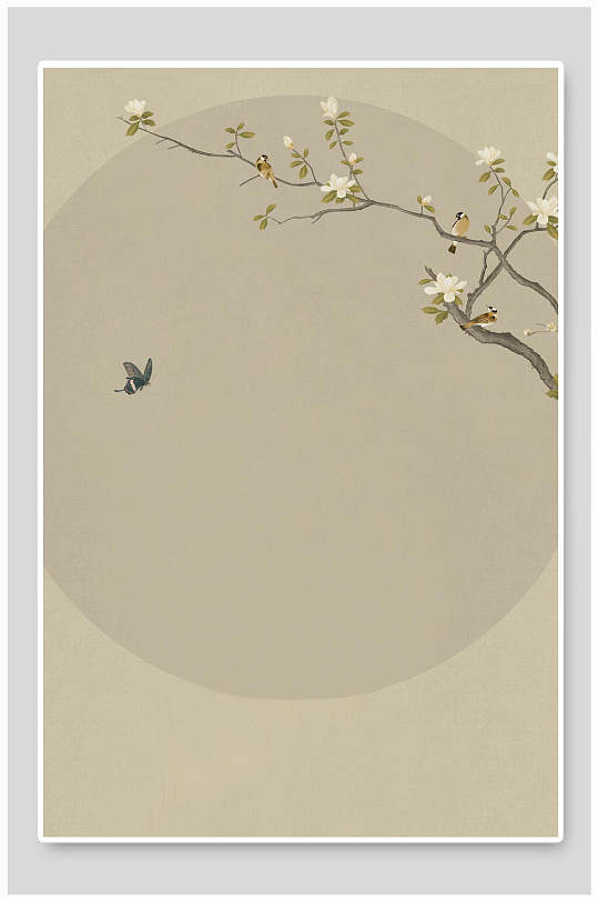 简约精美楼阁中国风背景