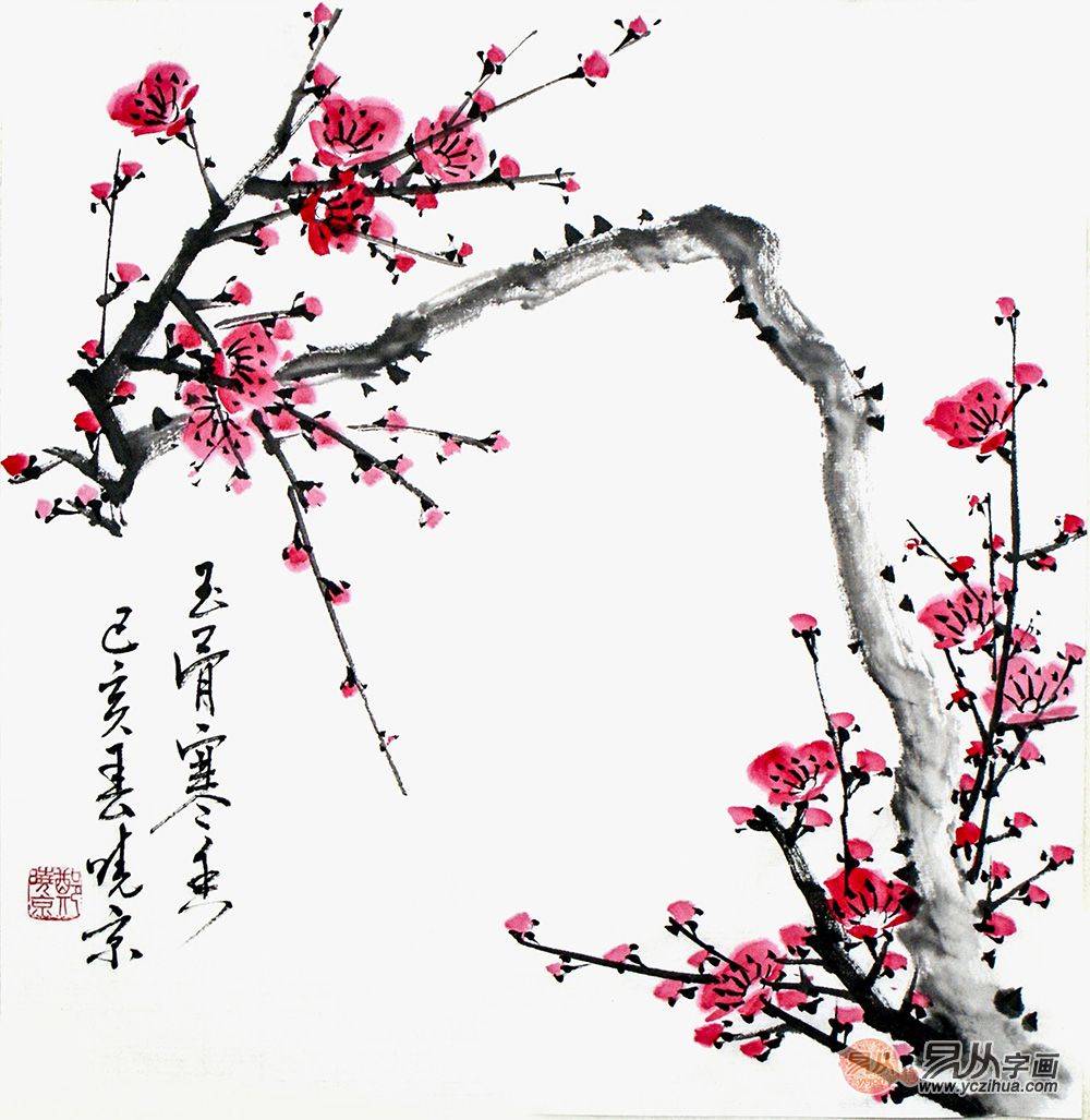 诗人画家郑晓京国画写意梅花欣赏_徐悲鸿_诗词_作品