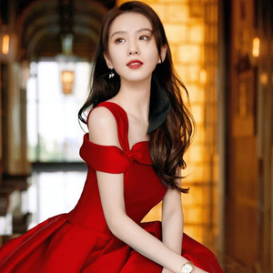 明星同款《刘诗诗》敬酒服新款年会宴会主持人一字肩晚礼服20人付款