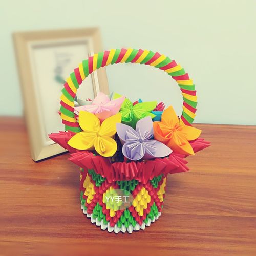 花篮手工折纸图片 手工折纸大全-蒲城教育文学网