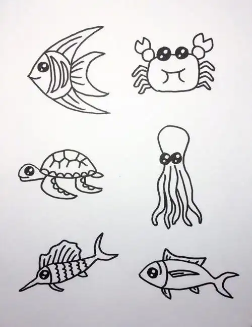 300种海洋生物简笔画大全 十种海洋生物简笔画