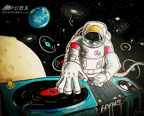 找一张图,一个宇航员在弄唱片机 很想知道原图出处