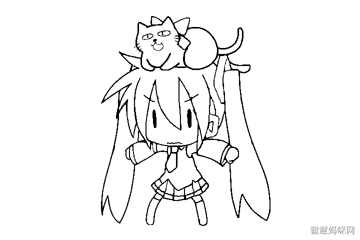 可爱的q版初音未来简笔画