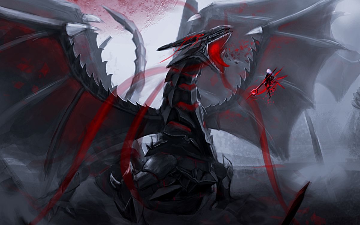 [ps板绘厚涂] 《龙种战争》 红眼黑龙?是我欧西里斯天空龙亚种哒!