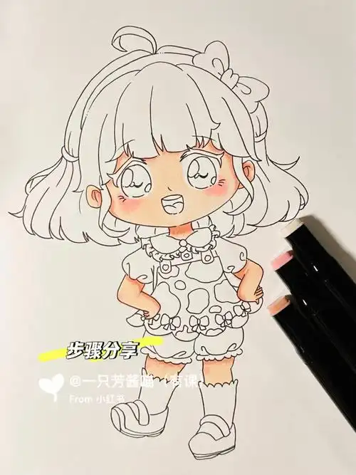 q版动漫人物绘画步骤分享马克笔绘画