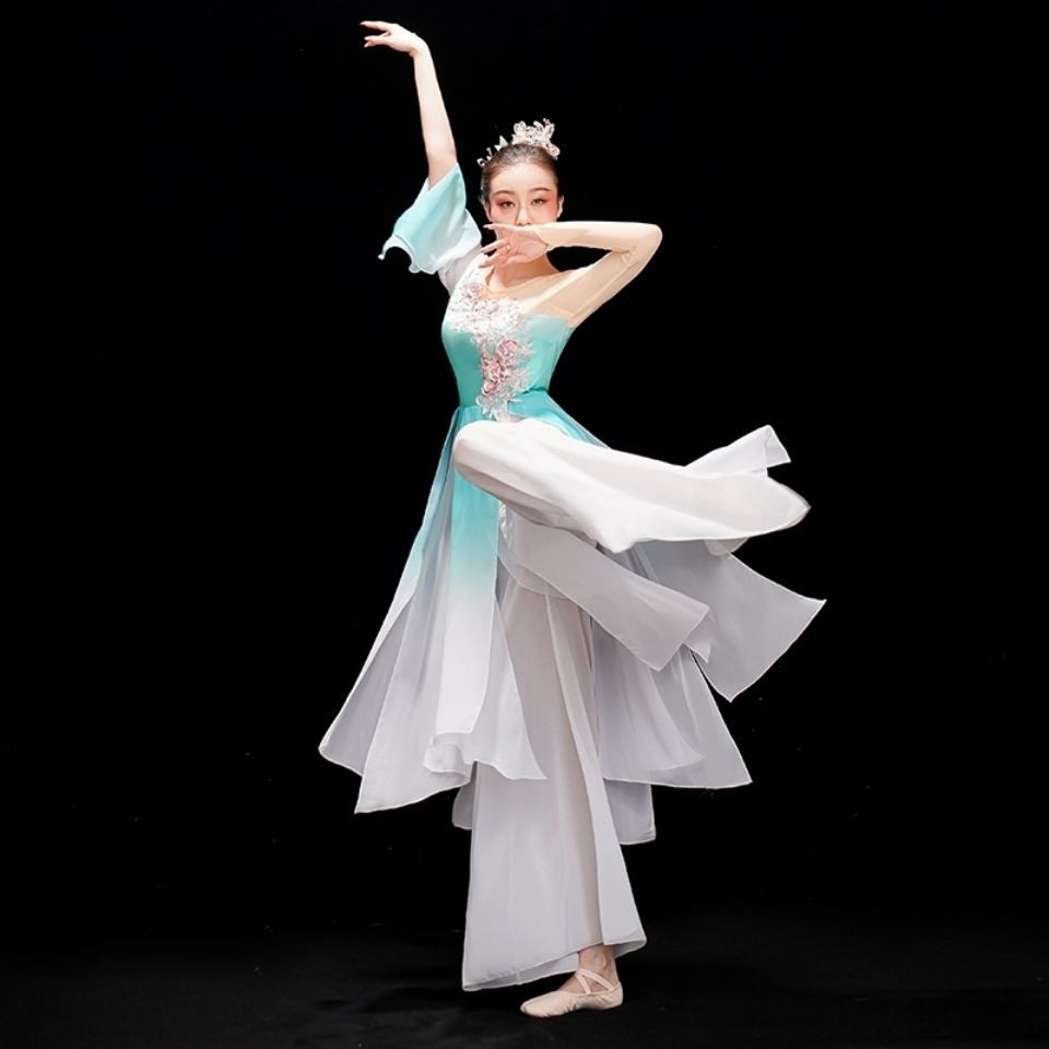 古典舞演出服女飘逸清新新款舞蹈服服装中国风独舞扇子舞身韵纱衣