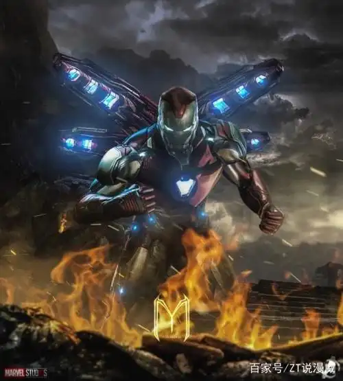 《复仇者联盟》最新概念海报,钢铁侠马克85取灭霸项上