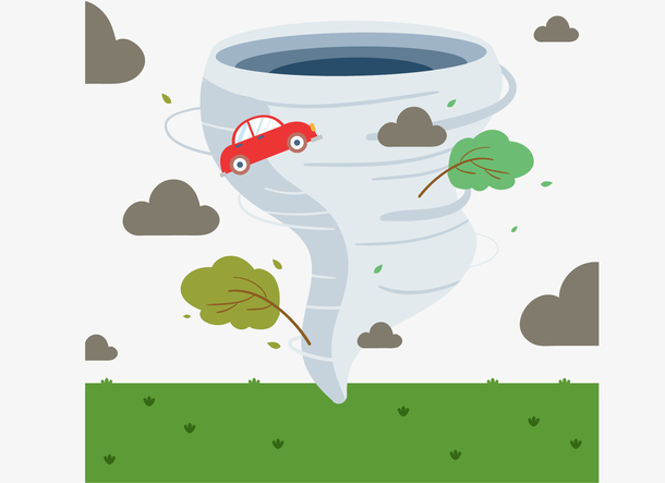 矢量手绘龙卷风示意图