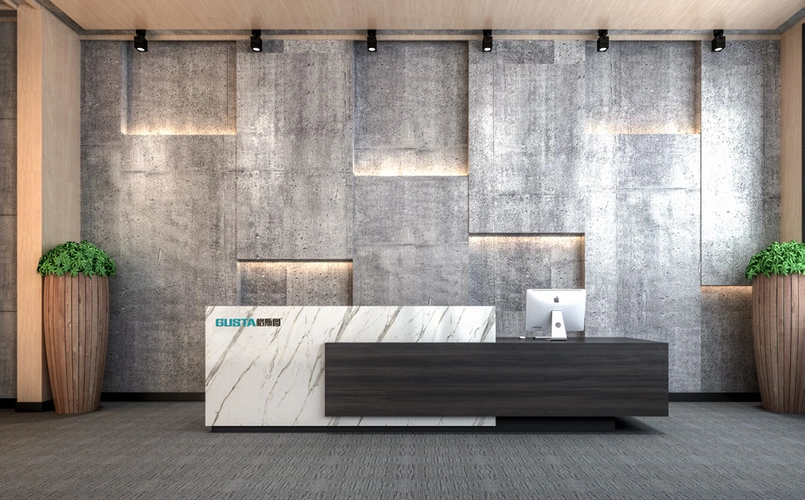 高端大理石公司商务办公前台接待台_现代简约公司商务办公前台接待台