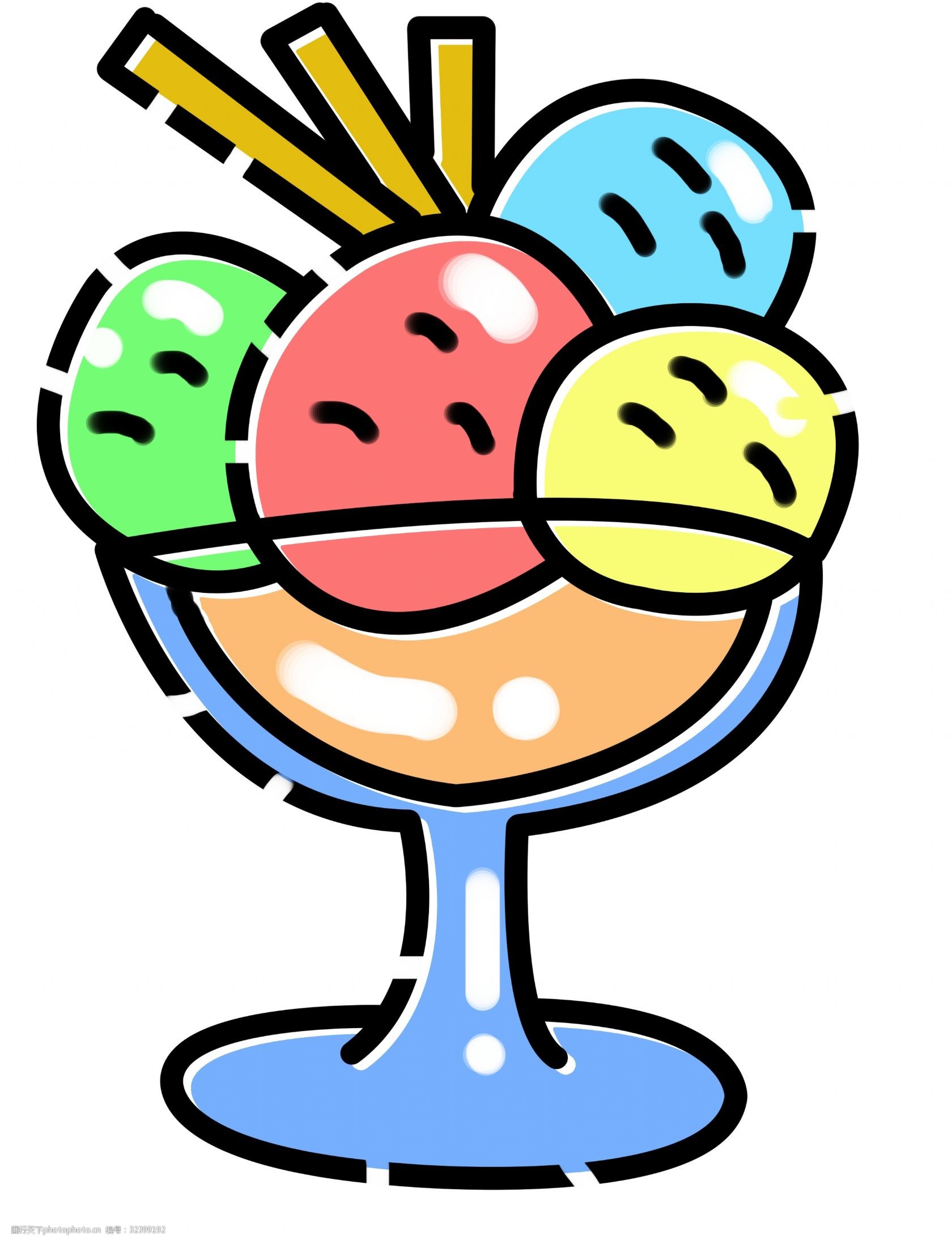 初夏小清新冰淇淋png图片-图行天下图库