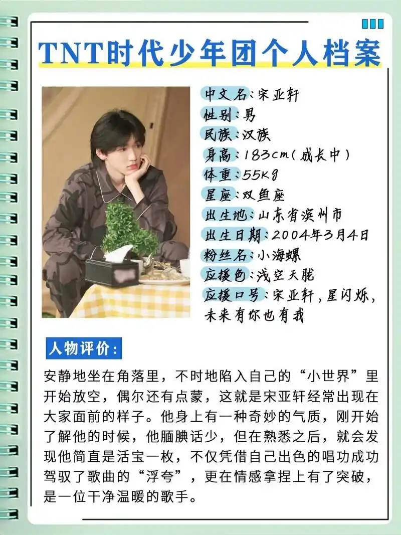 宋亚轩资料详细介绍血型 - 抖音