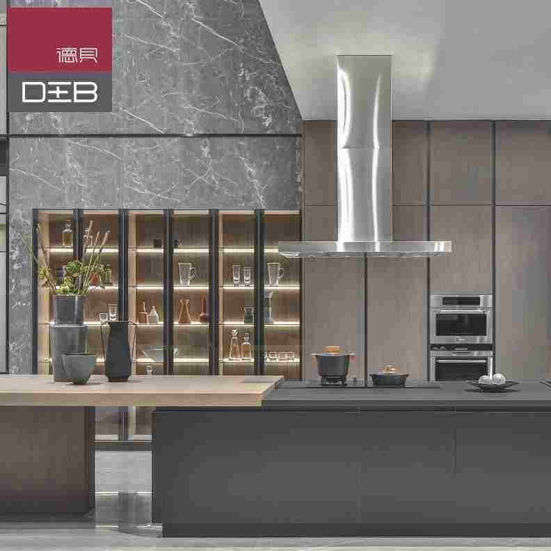 新款deb德贝悦木现代新中式整体厨柜家用开放式台面厨房橱柜定制