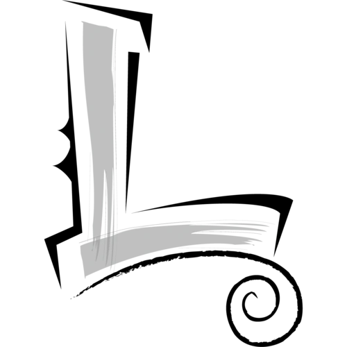 卡通欧式简约花纹英文艺术字母l