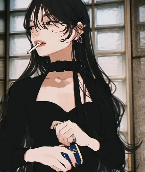 求女生抽烟的头像