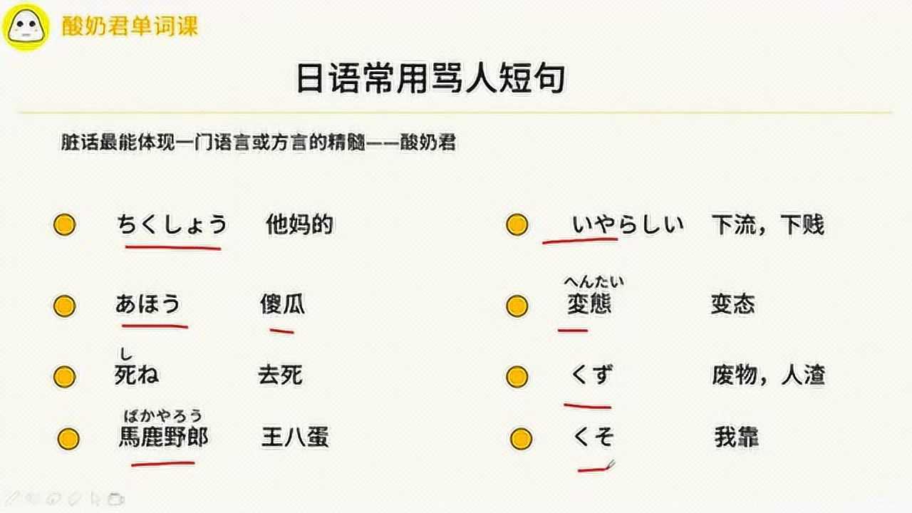 日语常用骂人短句