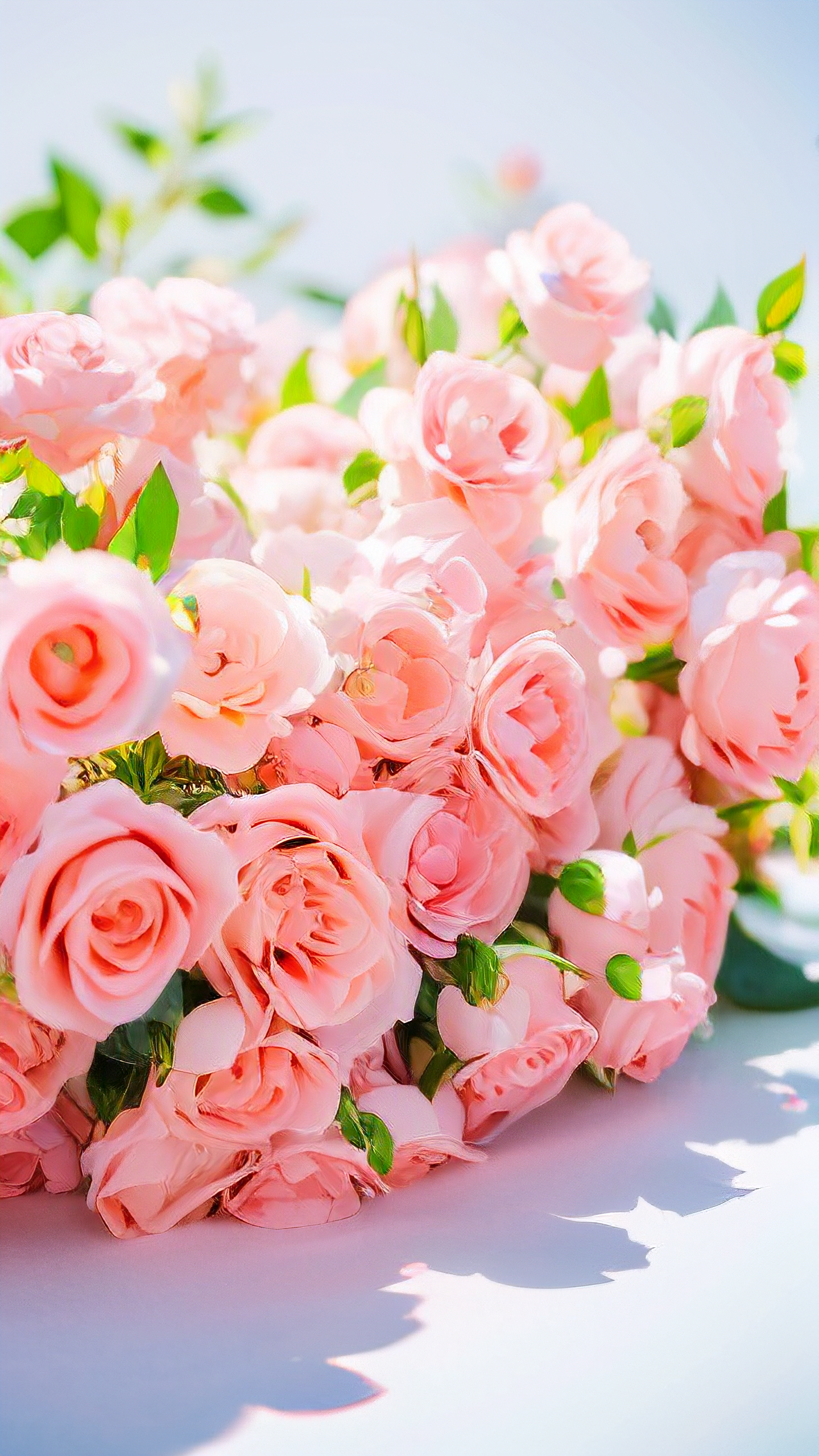 94粉色玫瑰在其中盛放,每一朵都像是爱情的信使,带着甜蜜与浪漫的