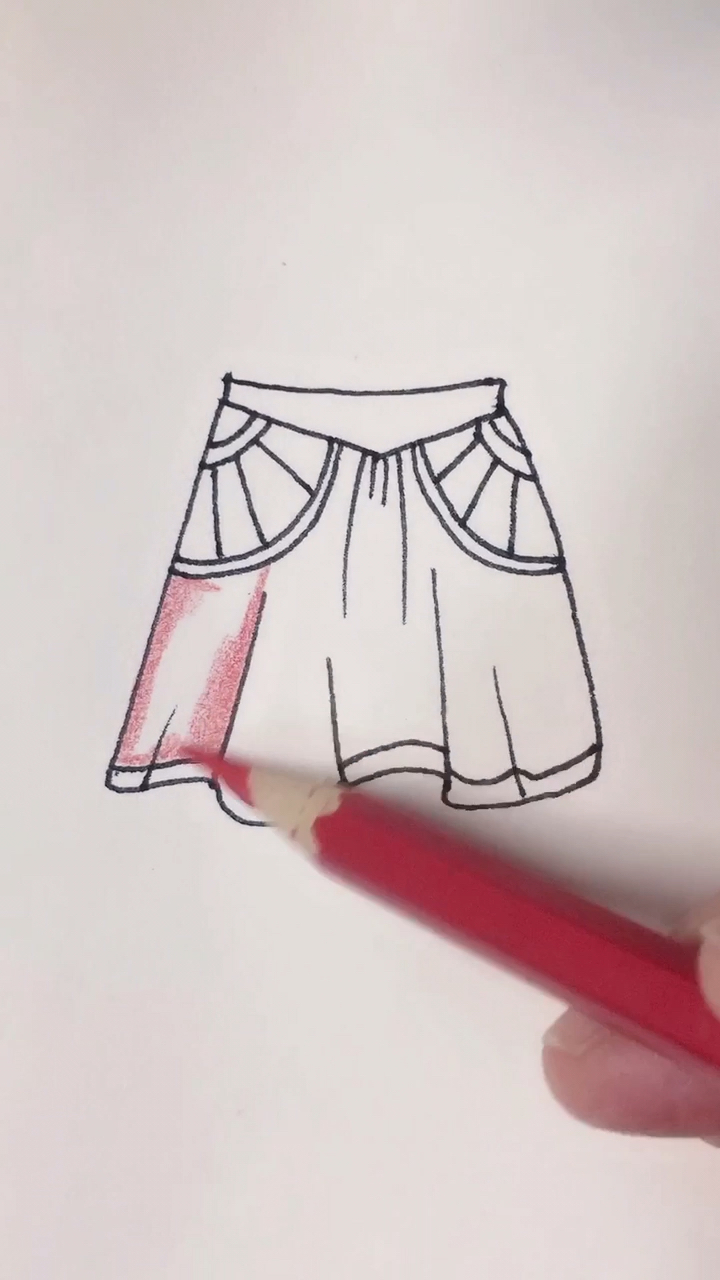 画画原来如此简单#学画小裙子简笔画