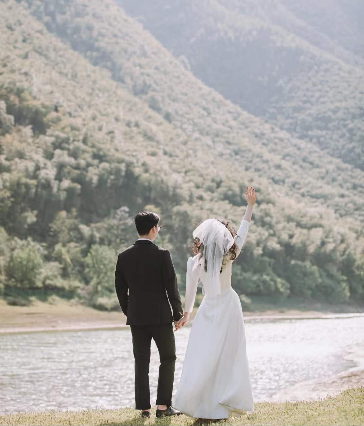 浪漫婚纱背景图片大全,唯美浪漫婚纱背影图片