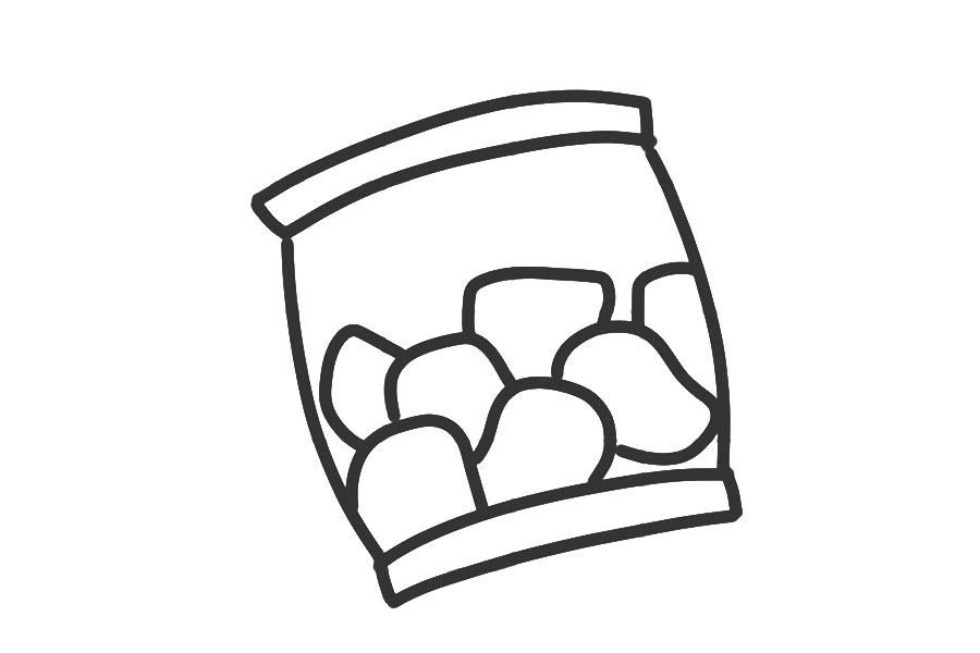小朋友最爱的零食之一薯片简笔画画法步骤