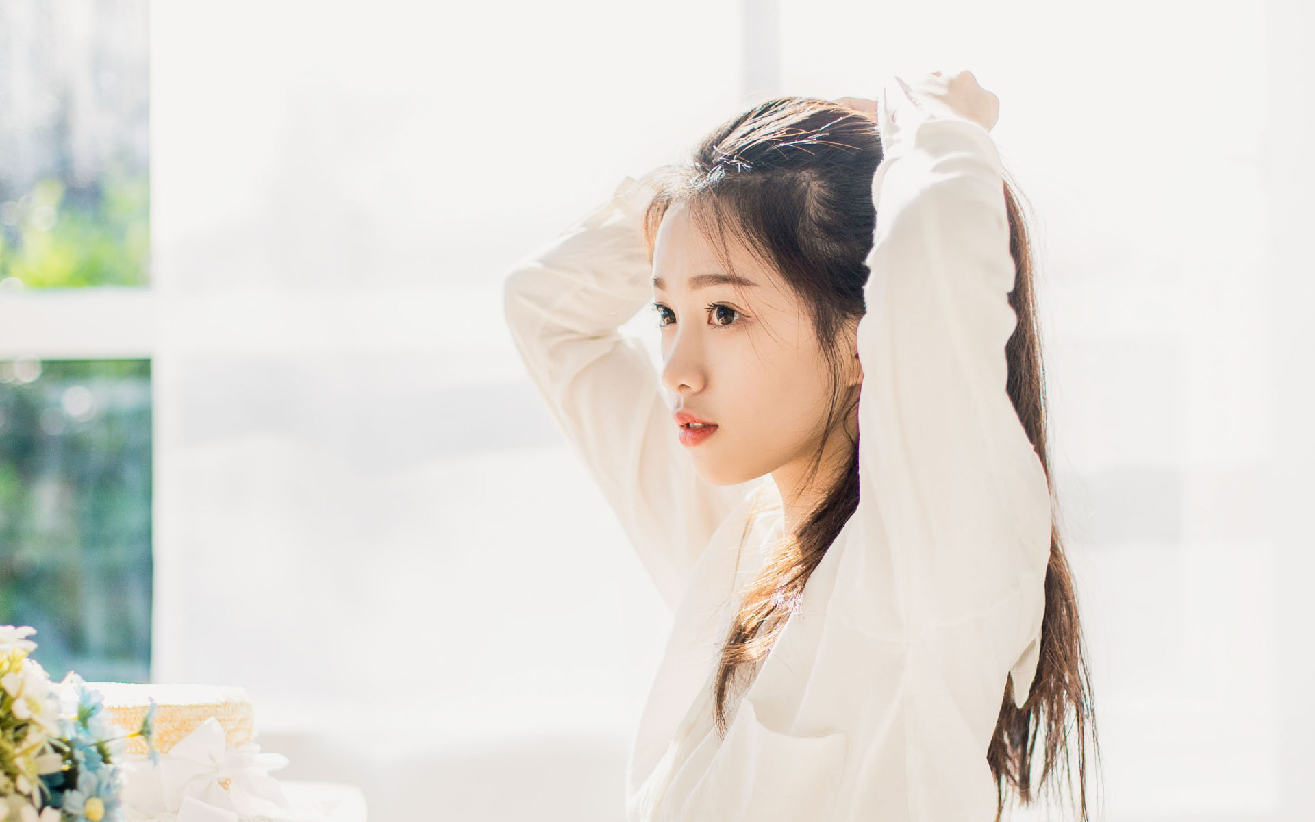 小清新文艺美女清纯唯美高清桌面壁纸