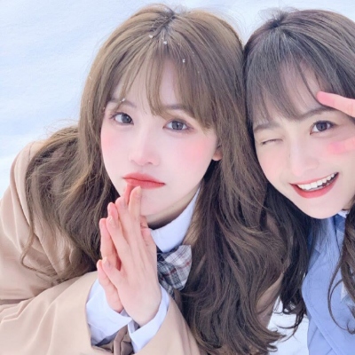 顾柒颖ins一对两张清新闺蜜头像