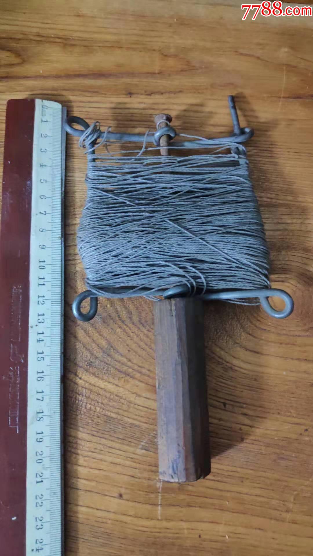 上世纪70-80年代老式自制玩具风筝轴风筝线民俗怀旧老物品.