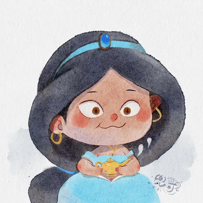 迪士尼公主系列水彩真是令人头大