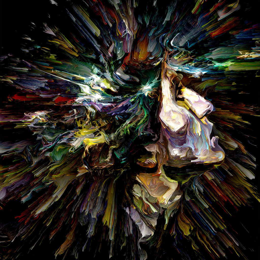 丰富的色彩漆系列关于艺术能量创造性和情感的抽象画象