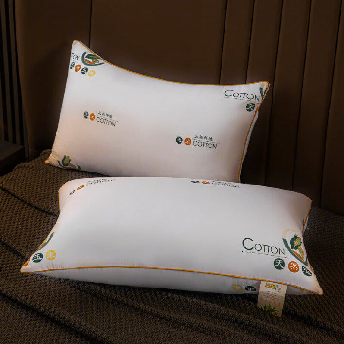 纤维枕高回弹枕芯 2个装无印良品81纤维枕高回弹枕芯 羽丝绵成人枕头