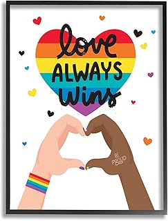 stupell industries love always wins 彩虹心形手势,由 angela nick