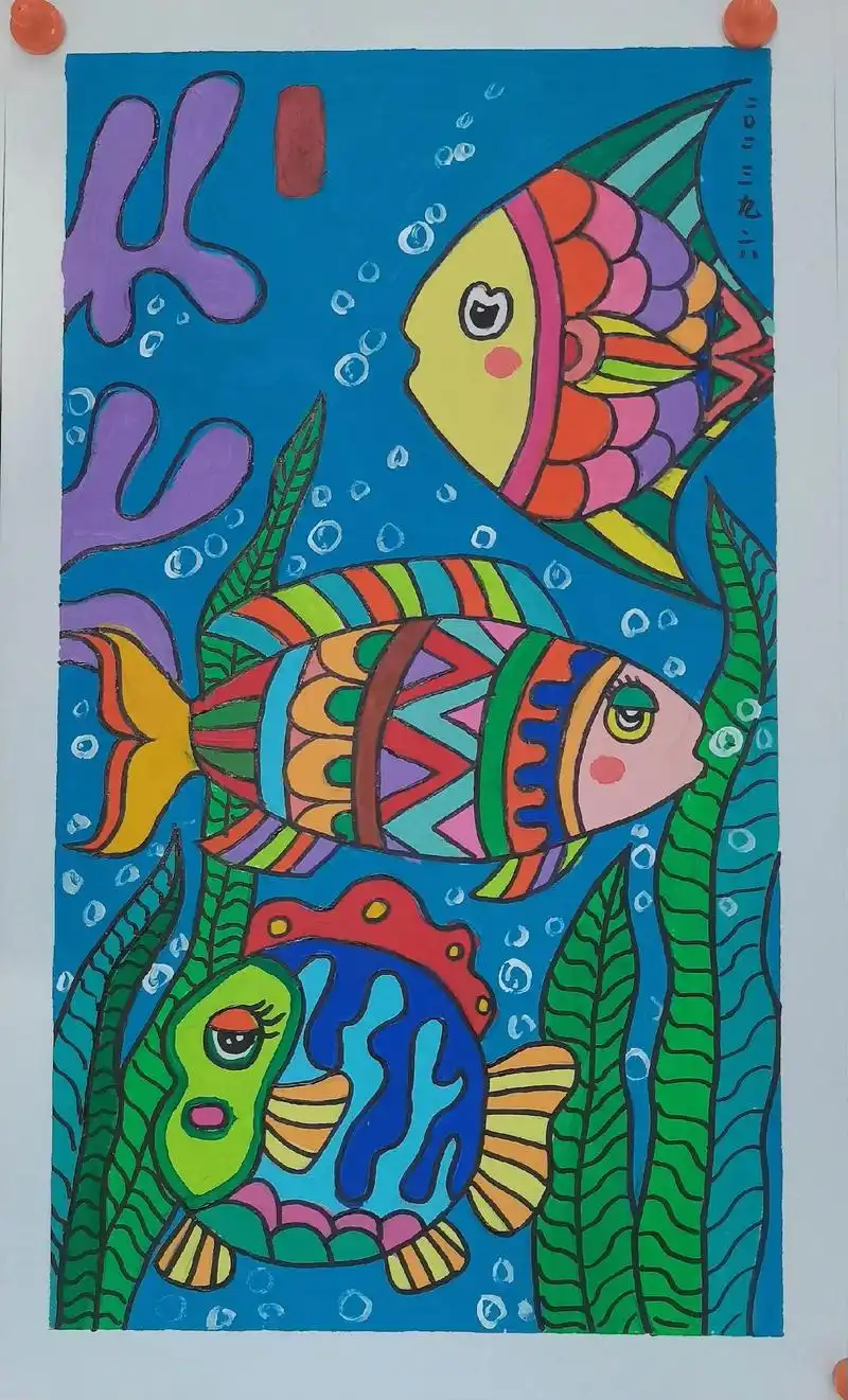 小学教室装饰画#少儿美术教育 #绘画 #少儿美育 #纯手绘  - 抖音