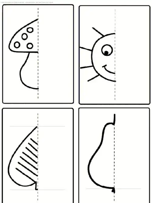 幼儿园区域材料小中班对称画画