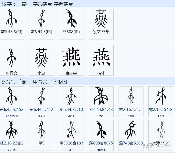 说到"寅"字的演化,我们对比一下"燕,黄,寅"三个字的演化,弄清三者之间