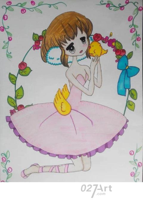 水彩画简笔画人物