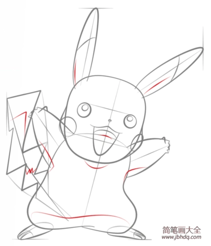 皮卡丘简笔画教程