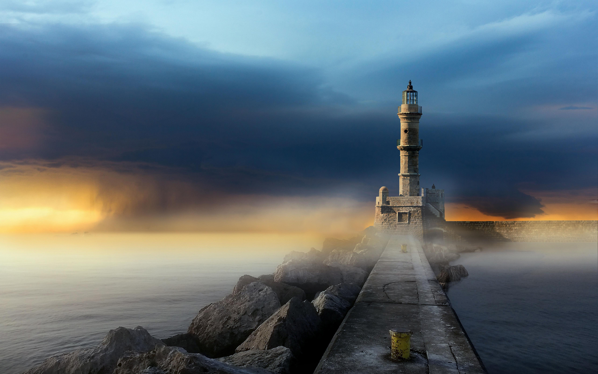 唯美灯塔风景图片桌面壁纸
