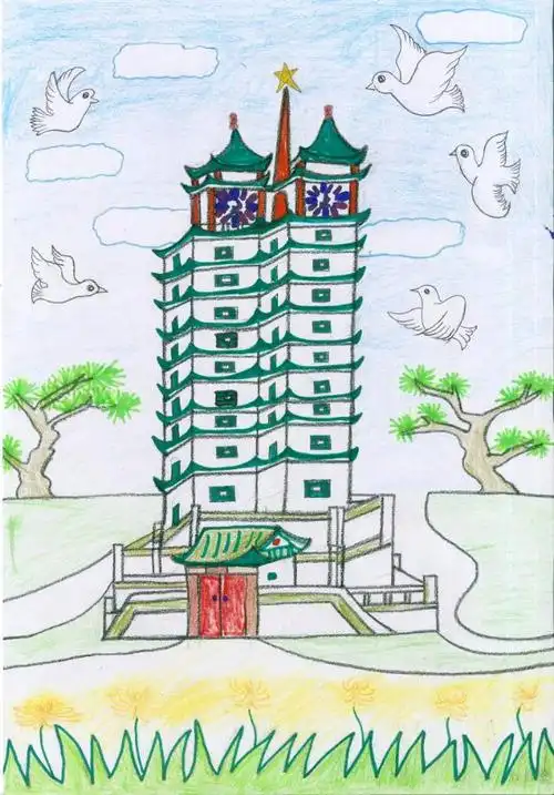 《二七塔》赵鹏锐画  11岁