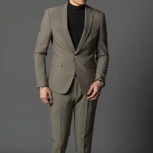 恒源祥品牌休闲西装男套装商务修身韩版英伦风青年帅气潮流外套西服