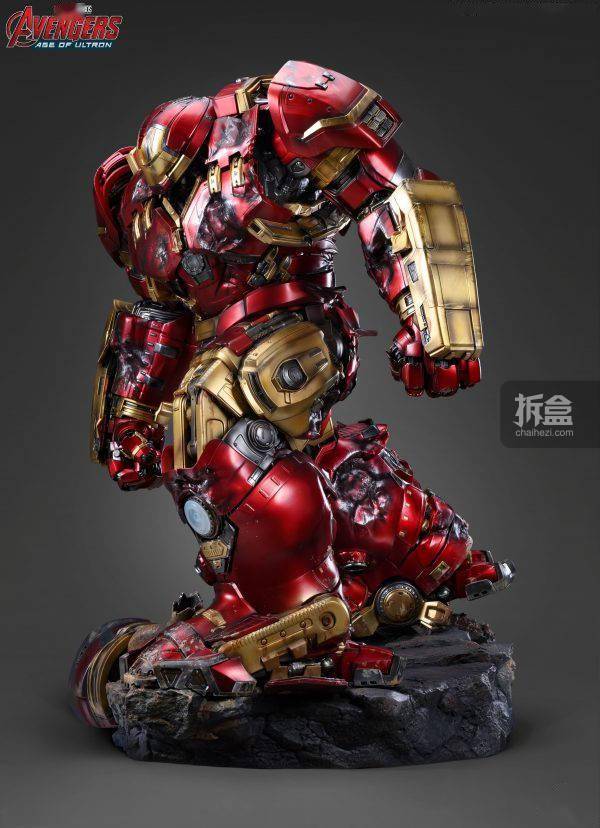 queenstudios漫威钢铁侠mk44反浩克装甲14全身雕像