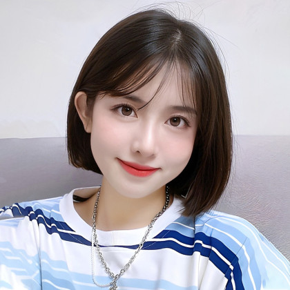 波波头假发女短发真发混发全头套自然2021年时尚新款减龄短发