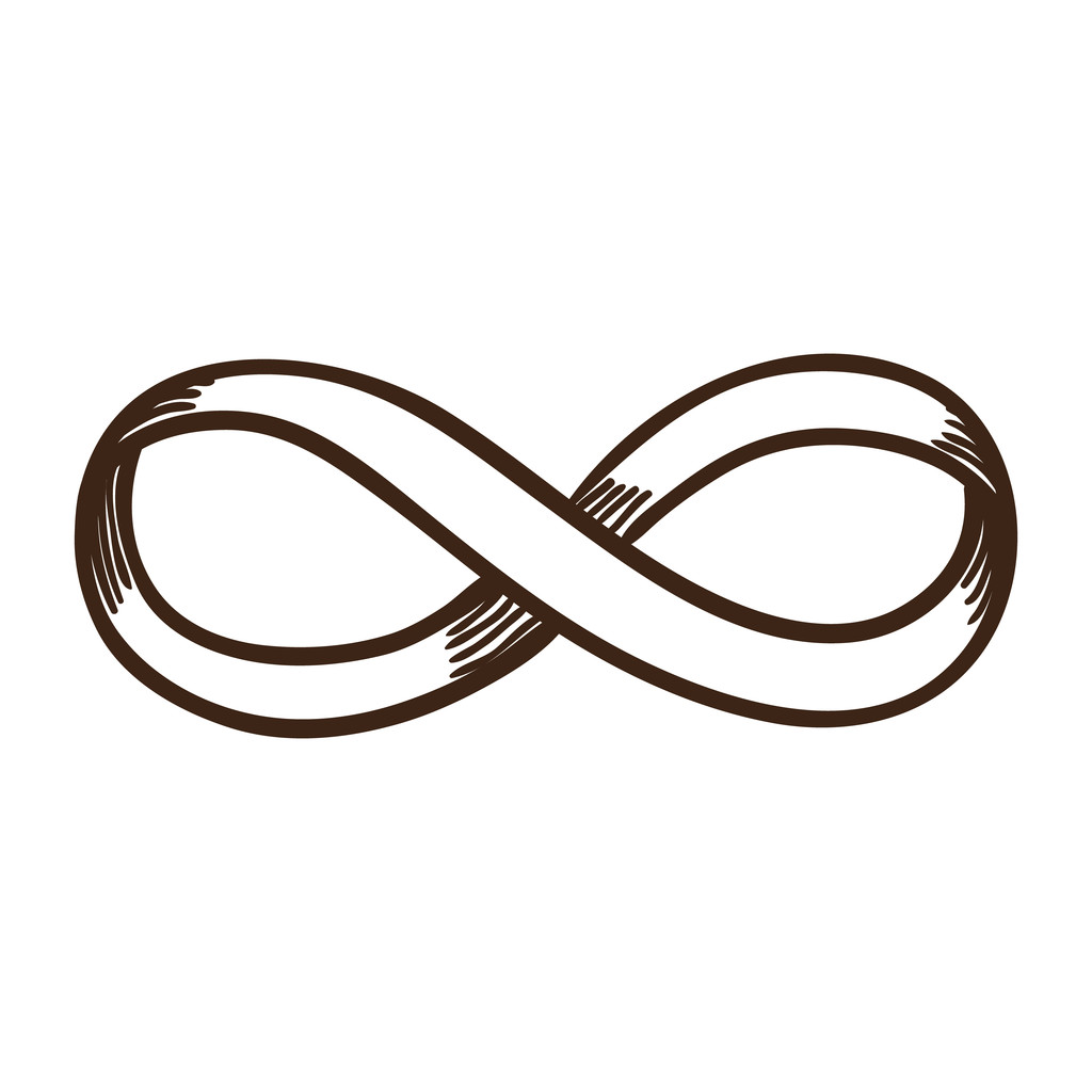 无限符号.,孤立的素描图标象形图.eps 10 矢量图.