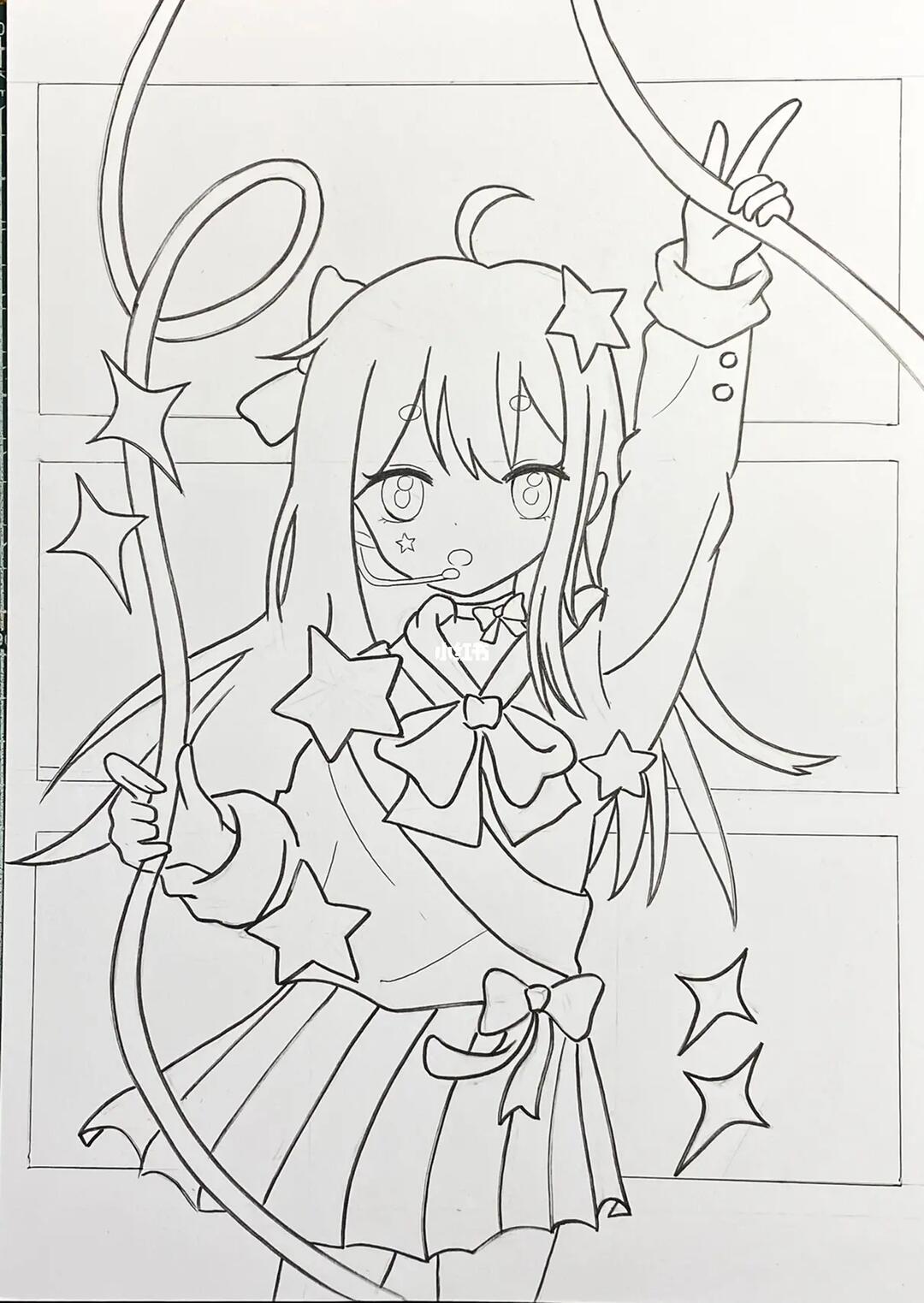 马克笔动漫手绘人物女孩临摹