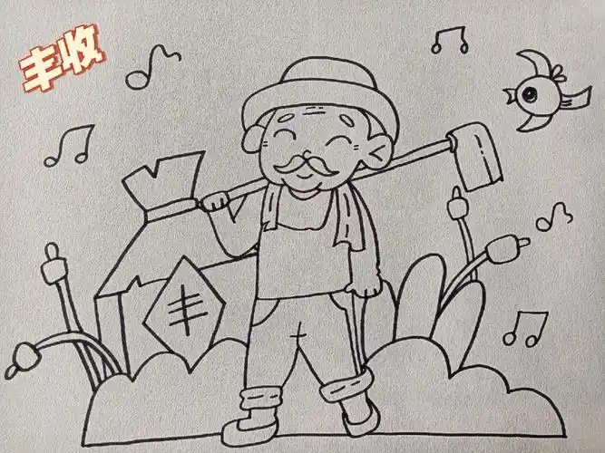 0基础绘画  #农民丰收节  #临摹线稿看94上个作品 就知道为什么没