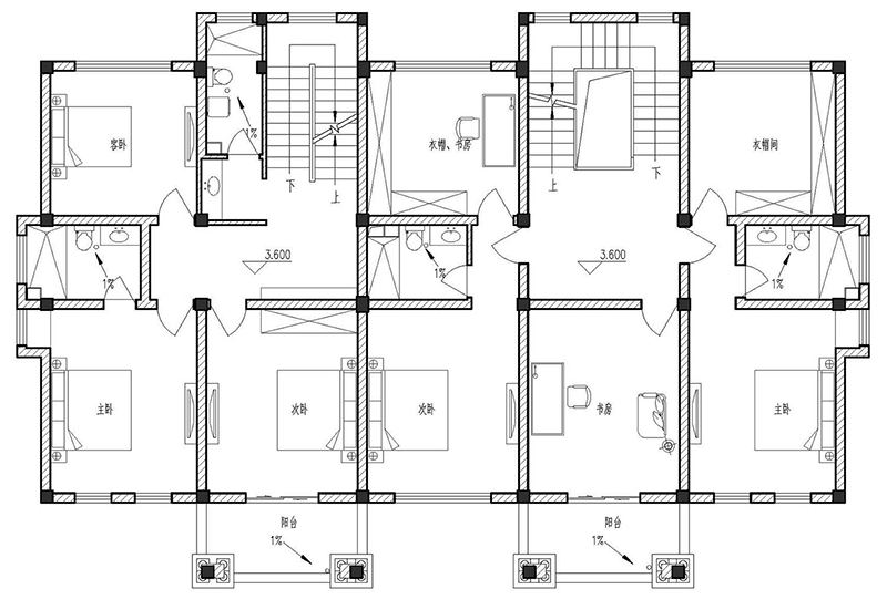 摔瓶双拼欧式风格别墅设计图 | 喜盖房 - 设计施工一条龙